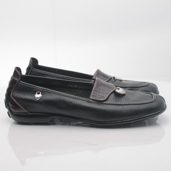 Brighton URSA Black Leather Elegant Driving Shoes Loafers 8.5N - Picture 3 of 16